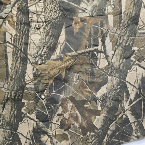 Woolrich Shirt Mens Large Camo Realtree Hardwoods Short Sleeve Outdoor Hunting - Picture 4 of 10